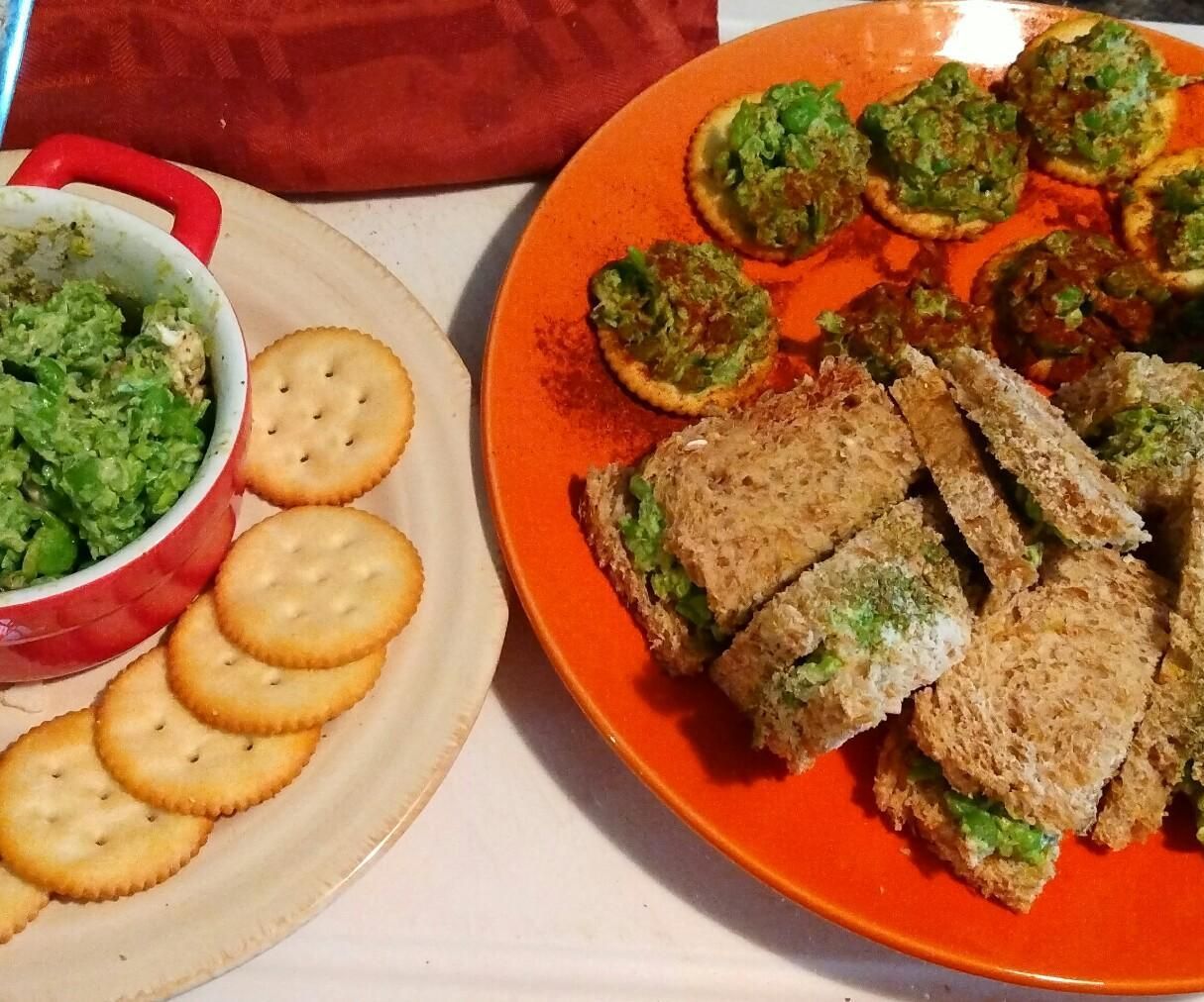 (LICKETYSPLIT) PEA DIP FINGER SANDWICHES / HORS D'OEUVRES 5 Steps