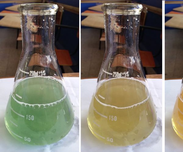 Reacción Química Del Permanganato De Potasio Con Sacarosa En Medio Básico