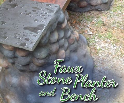 Faux Stone Bench and Planter