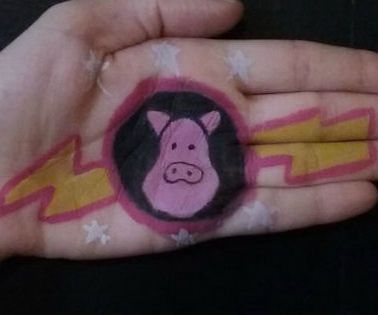 Pigs in Space Logo Hand / Cheek Art