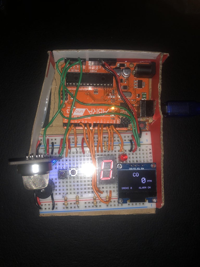 Smoke and Carbon Monoxide Detector Using Arduino, the MQ2 Gas Sensor ...