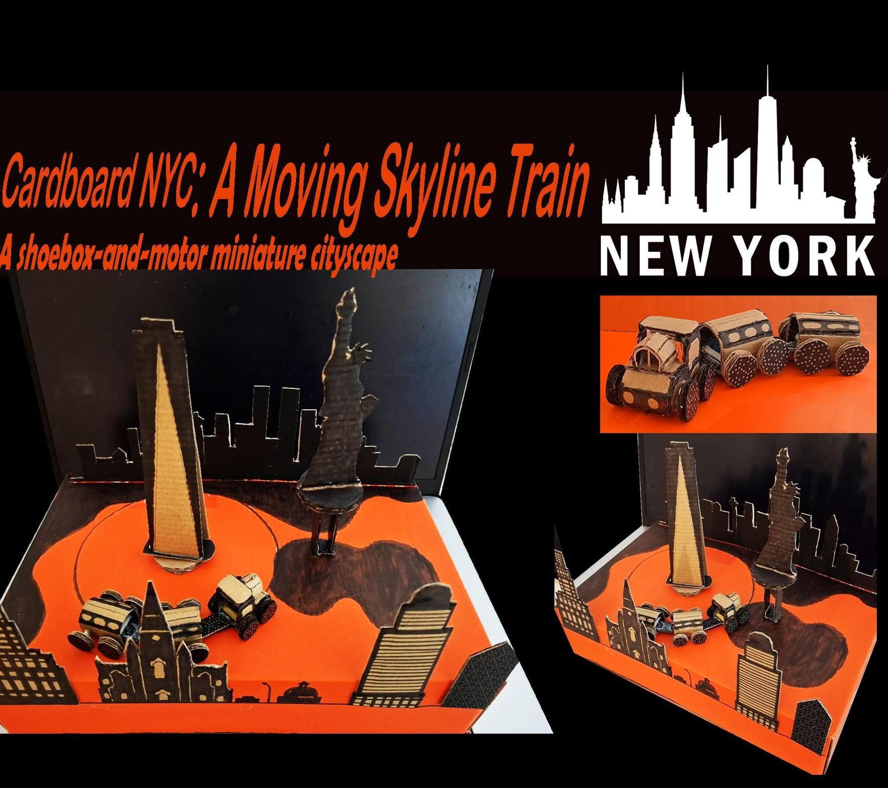 Cardboard NYC: a Moving Skyline Train