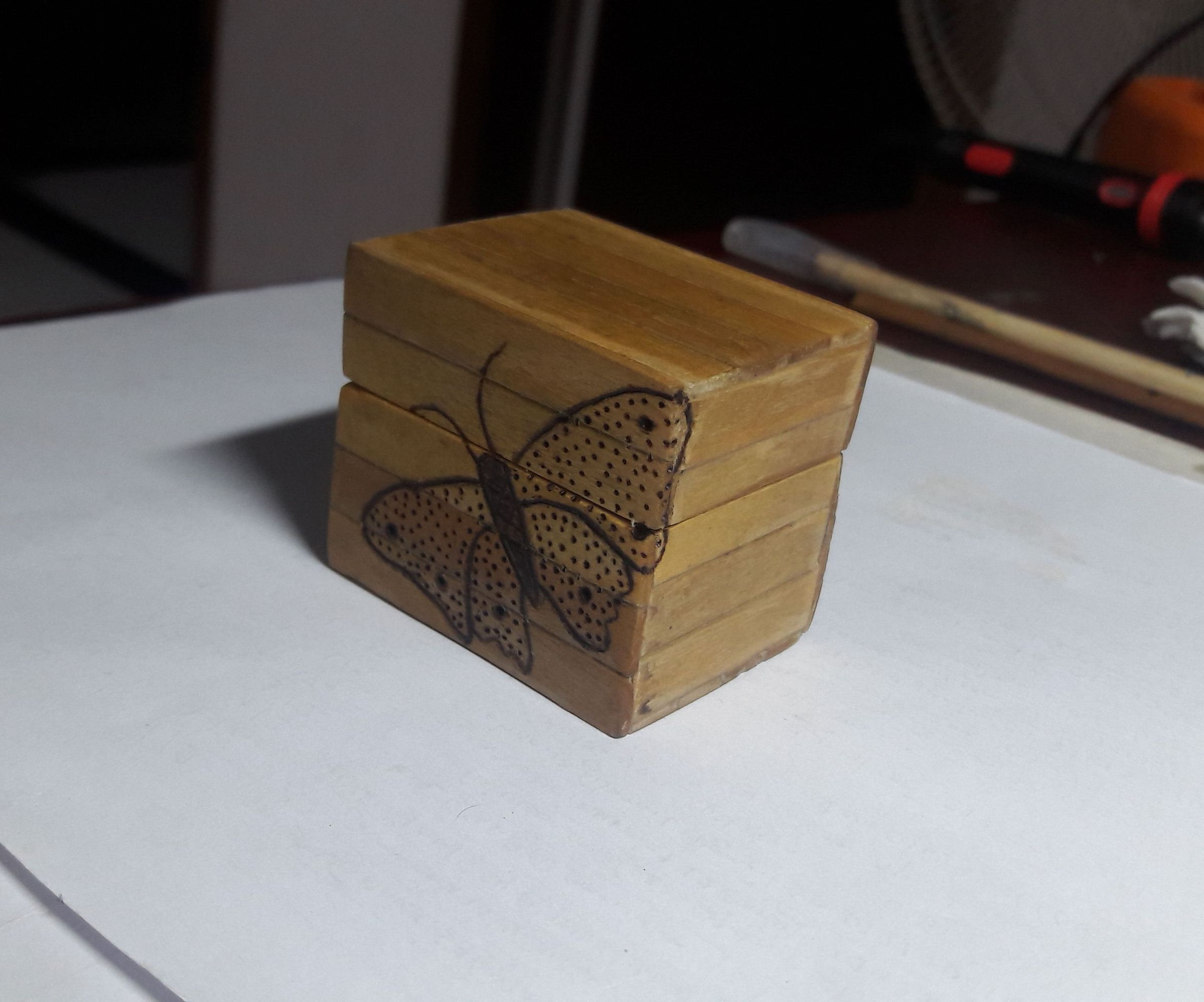 Small Wooden Box From Popsicle Sticks