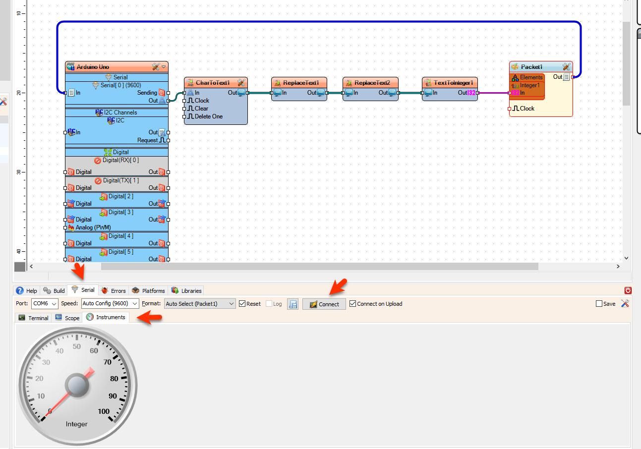 In Visuino Connect Components photo 3
