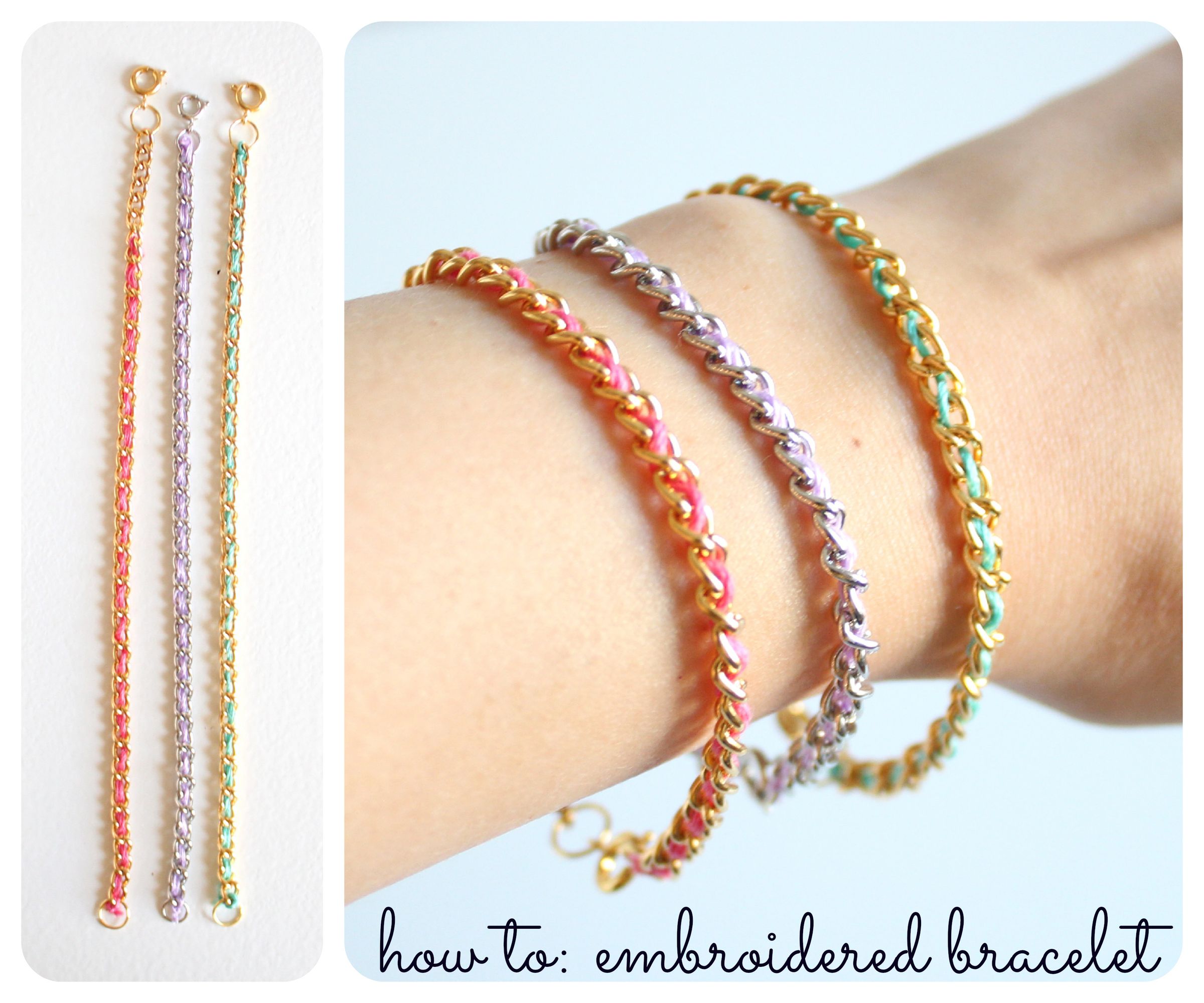 Embroidered Chain Bracelet