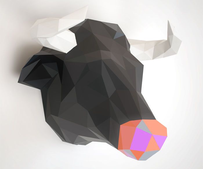 DIY Bull Trophy - Papercraft Template