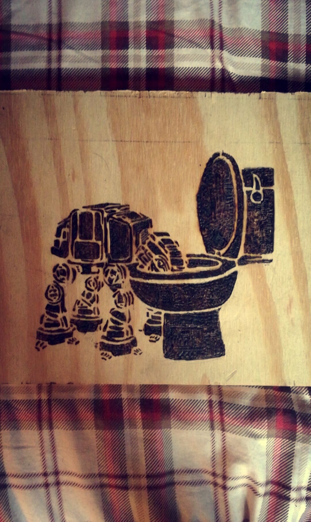 Soldering Iron Wooden Drawing