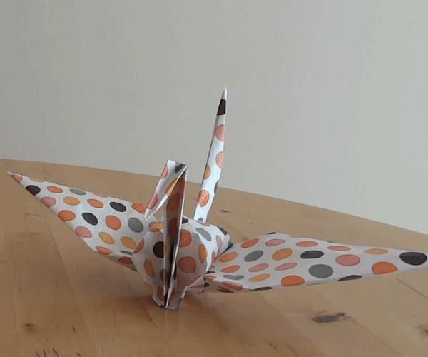 Origami Crane With Flapping Wings
