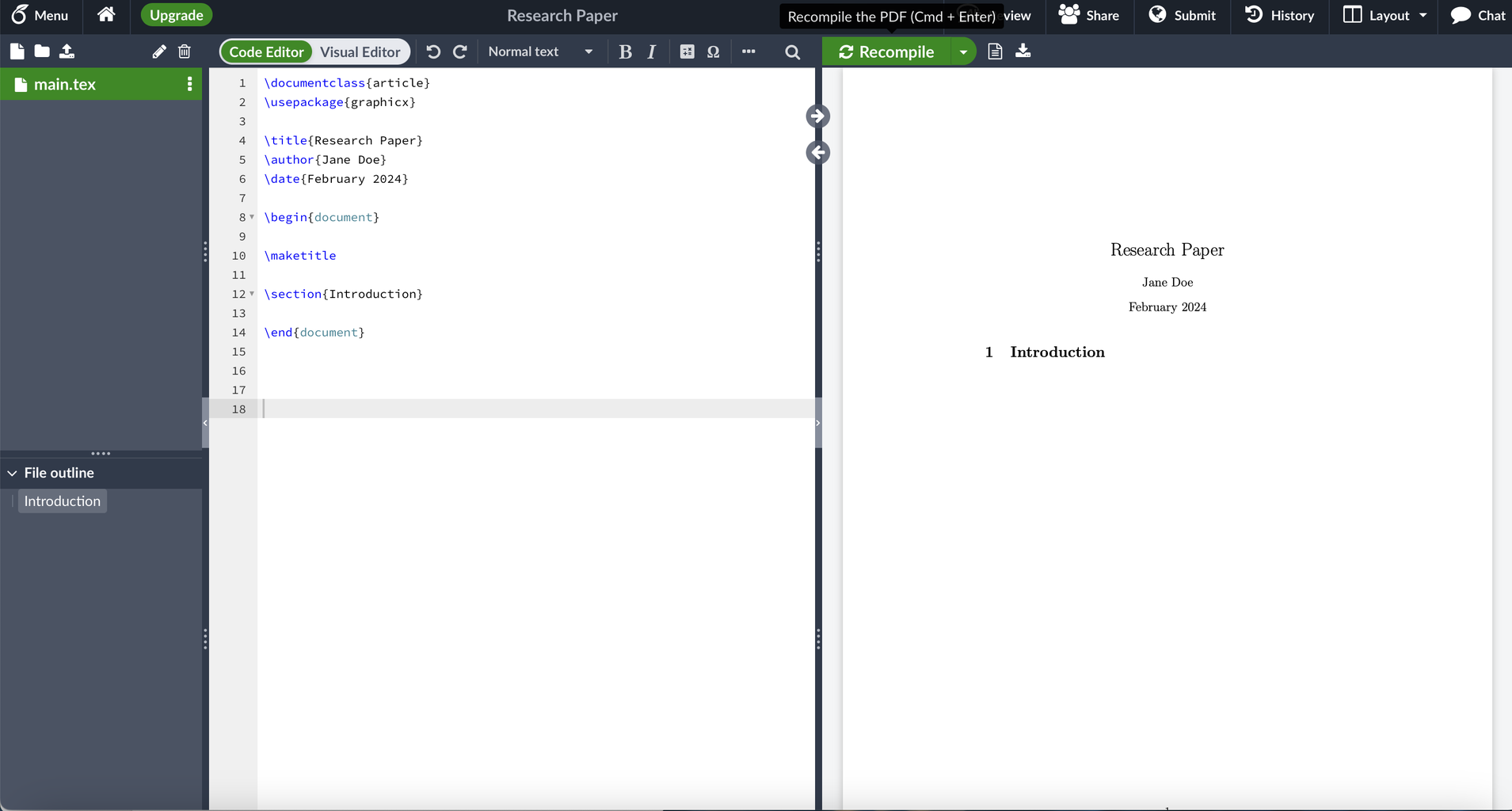 Formatting a Research Paper Using LaTeX in Overleaf : 9 Steps ...