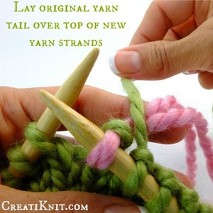 Lay Original Working Yarn Over Two New Strands. This Will Keep Your Yarns Secure and Prevent a Hole