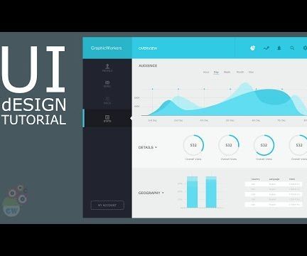 Photoshop UI Design Tutorial | Analytics Dashboard Design