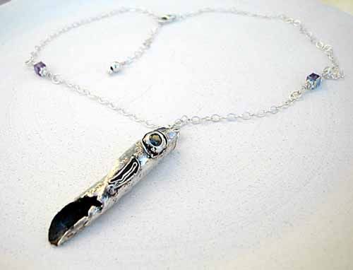 Rolled Leaf Sculptural Pendant