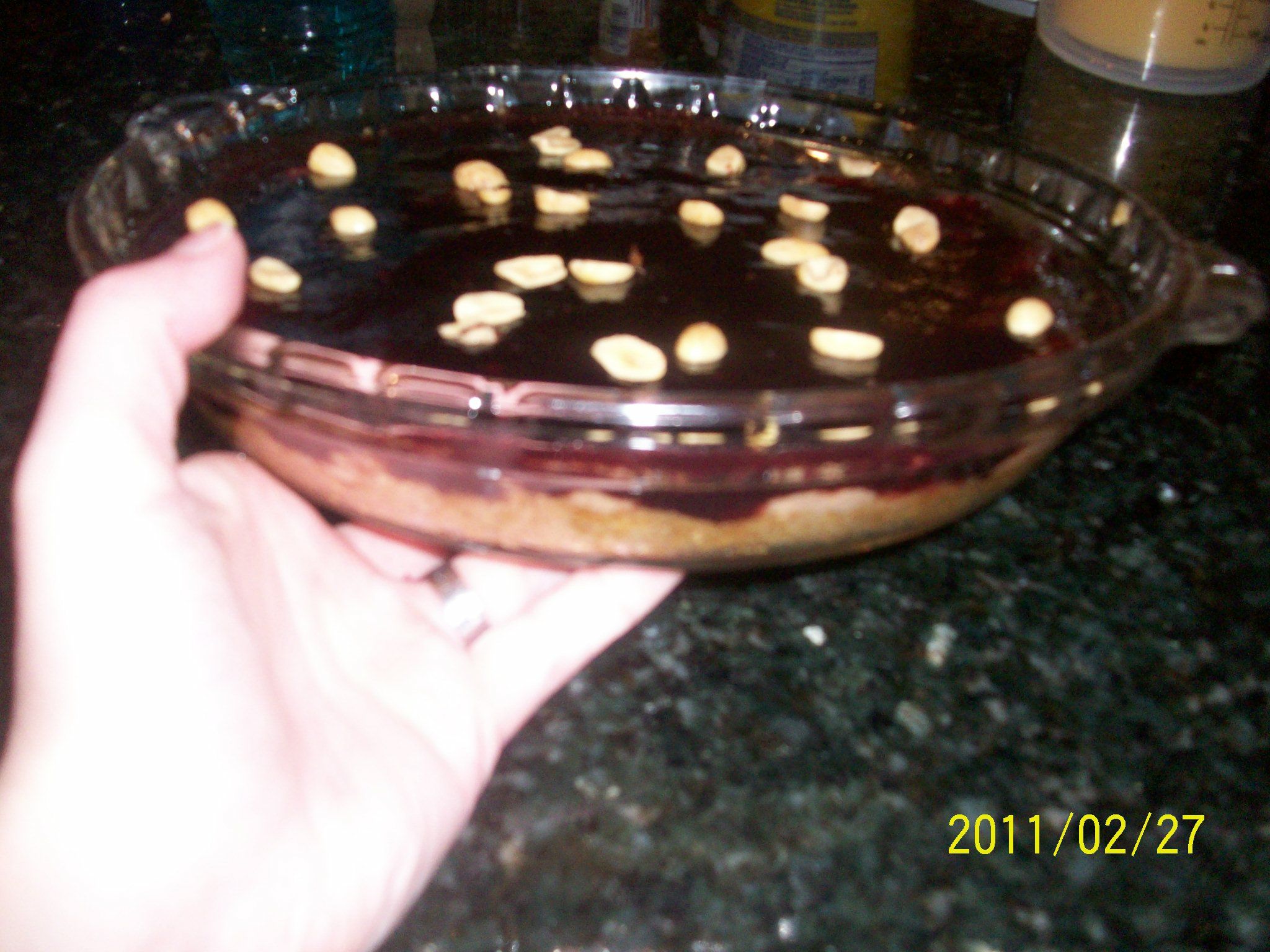 Crustless Homemade Peanut Butter and Jelly Pie