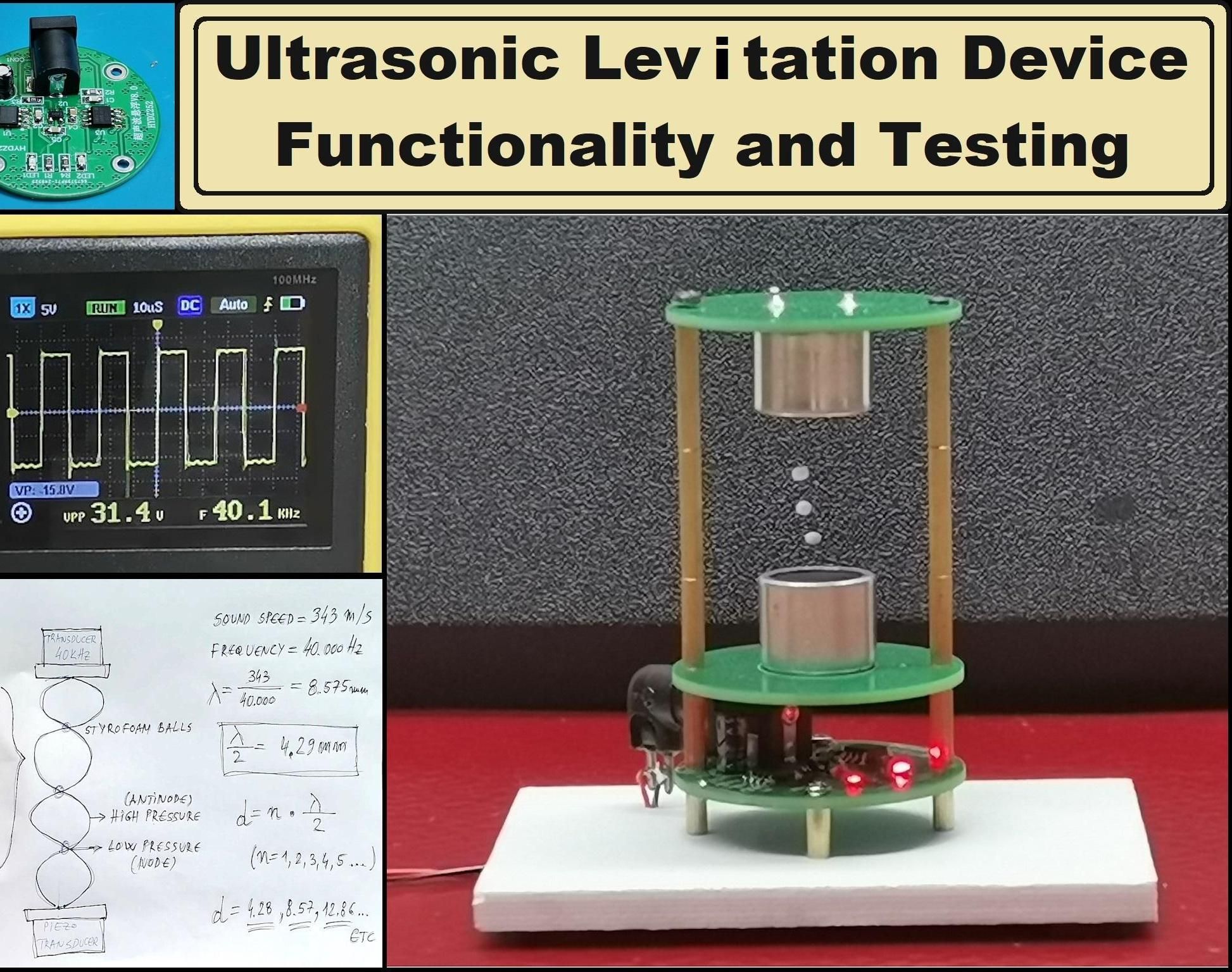Ultra Cheap Ultrasonic Levitation Device - Functionality and Testing