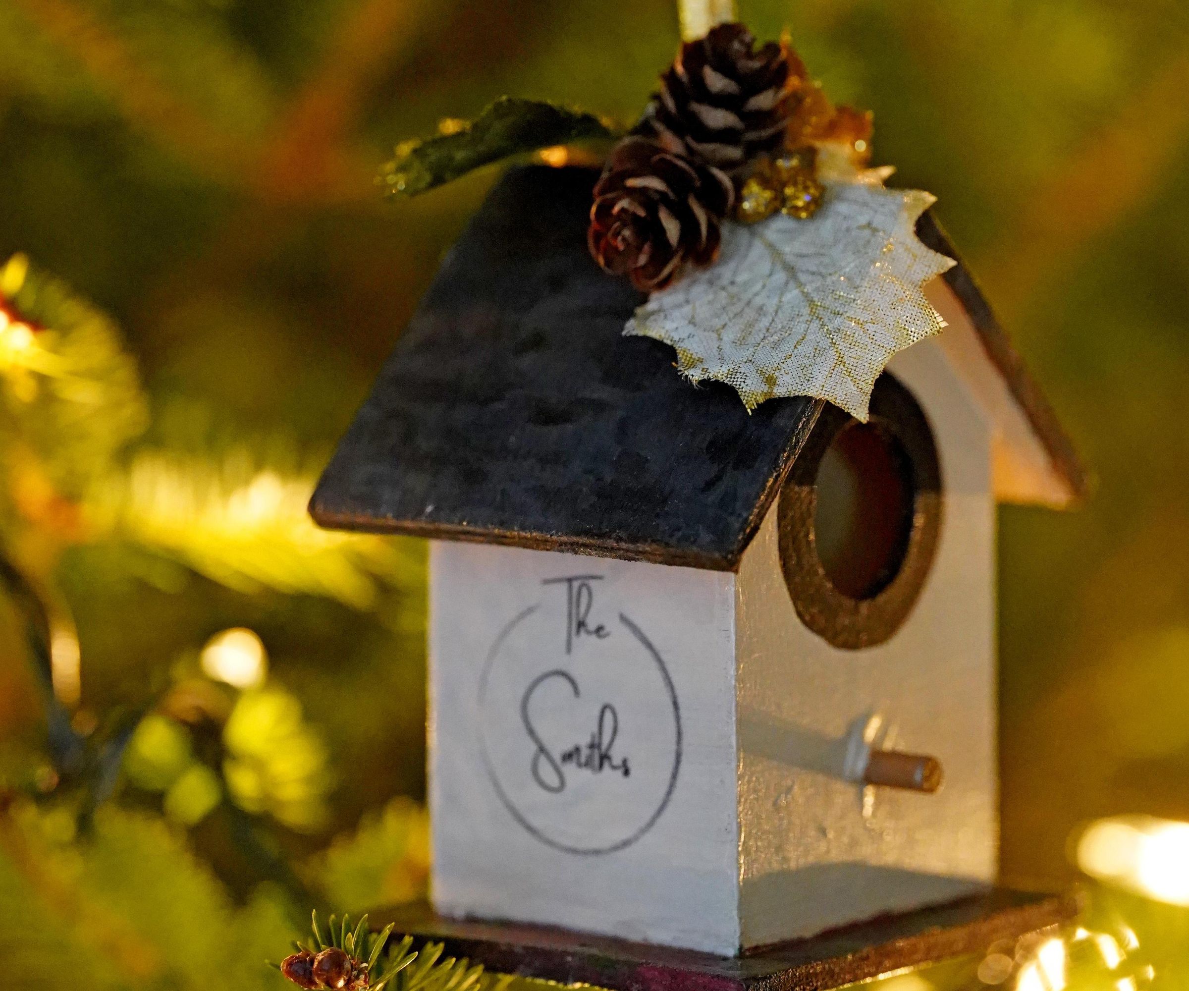 Custom Birdhouse Christmas Tree Ornaments