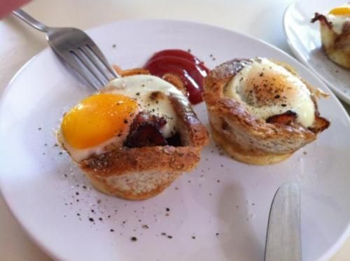 Egg and Bacon in Bread Cups - Natalie's Creations
