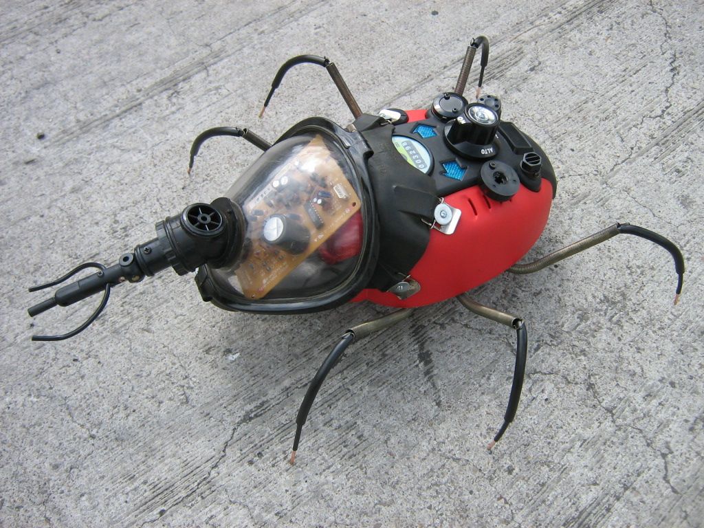 (RED) Decorative Insects Made of Plastic Trash