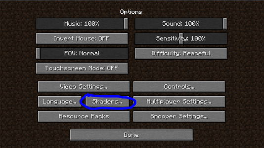 Choosing Shaderpack