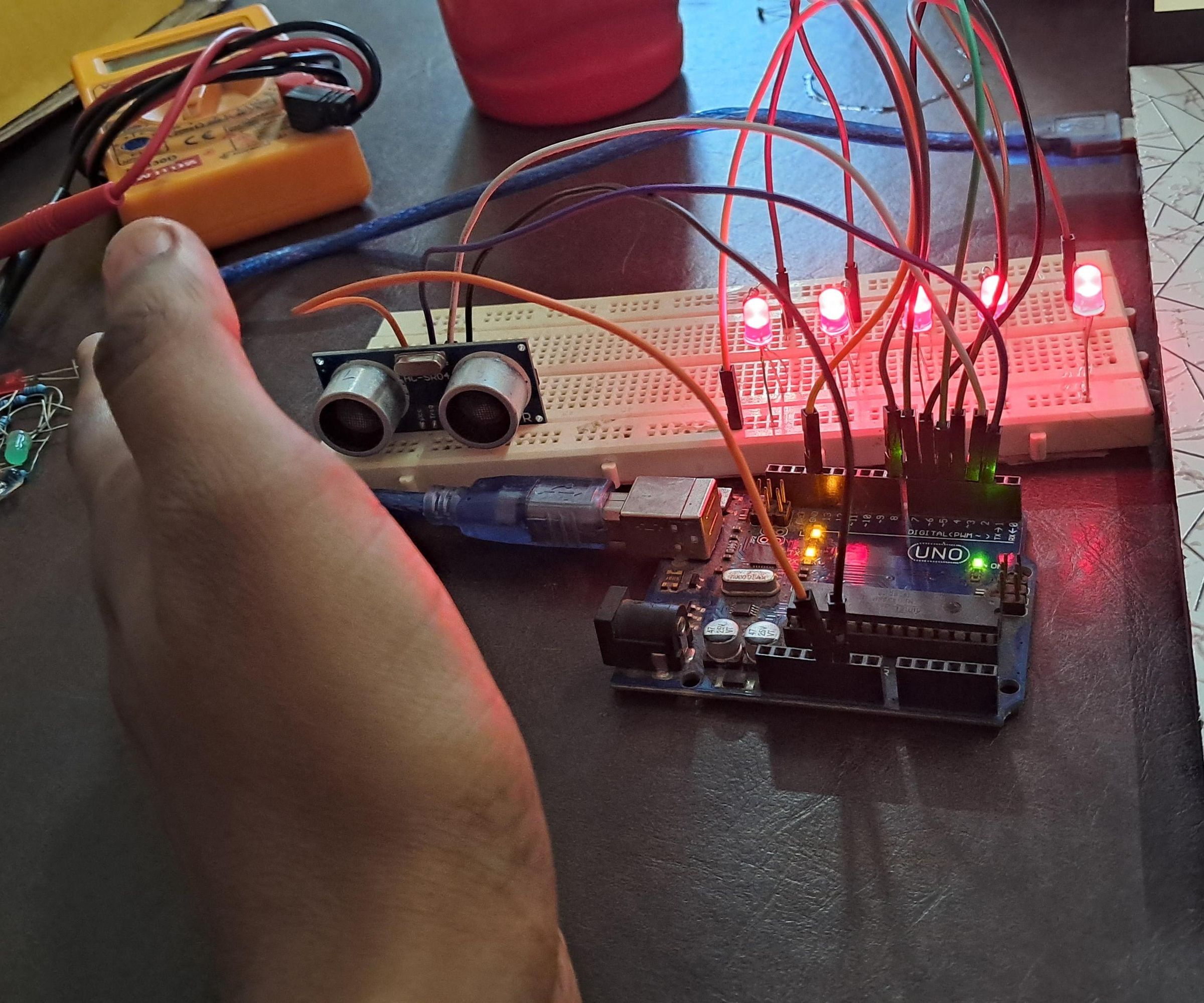 LED Distance Indicator Using Ultrasonic Sensor