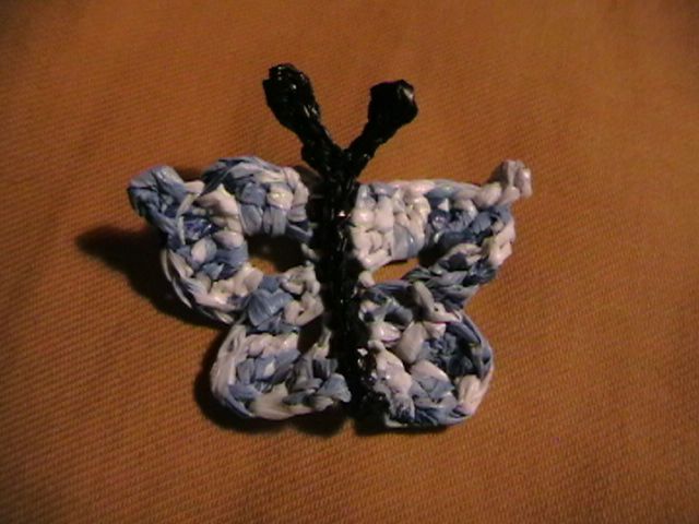 Butterfly, How to Crochet It From a Plastic Bag