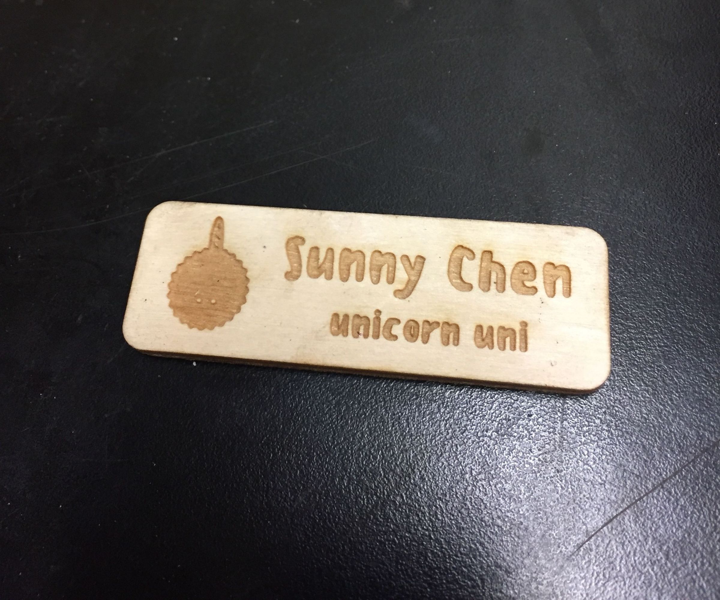 Lasercut Magnetic Name Tag