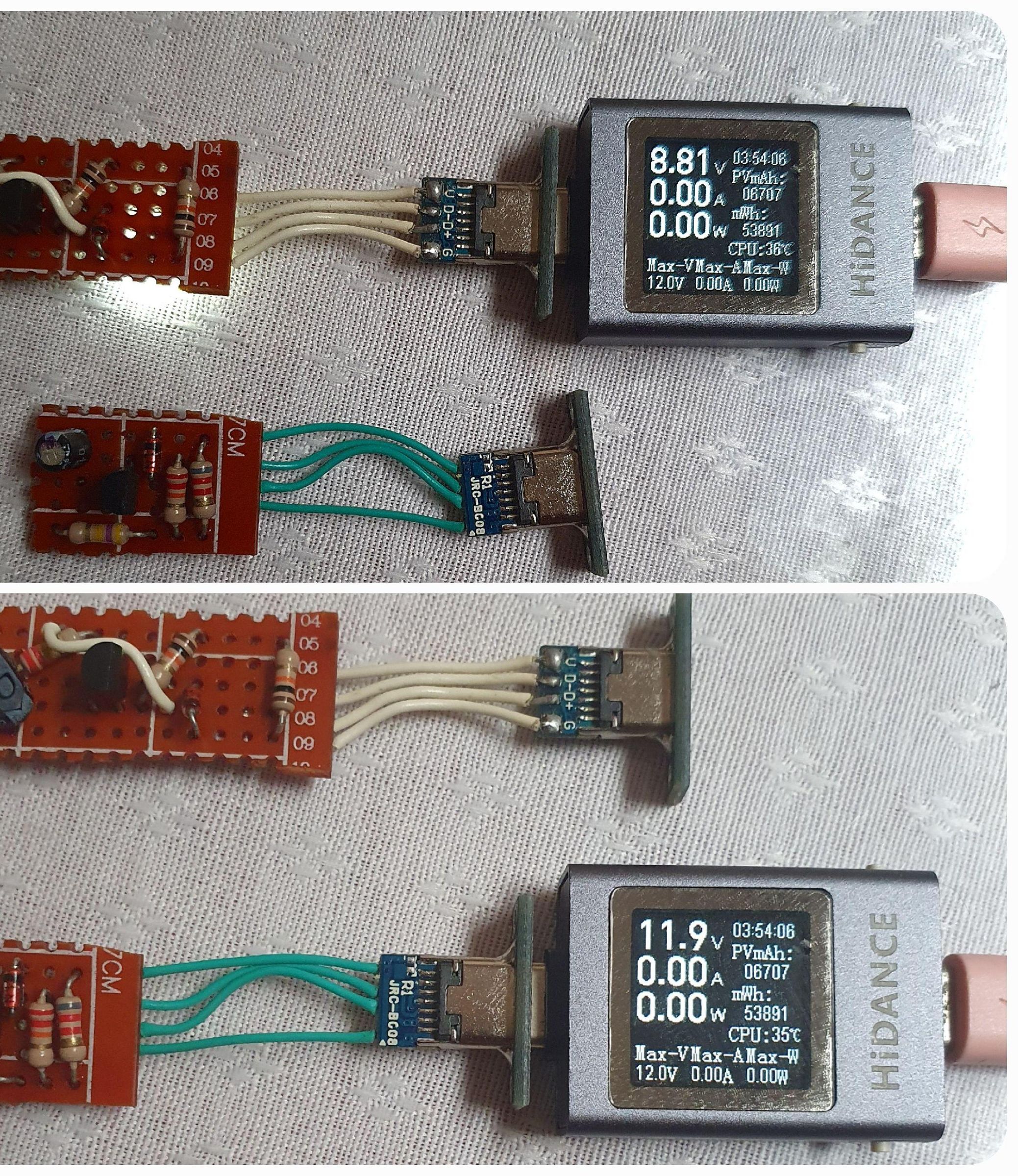 12V and 9V Q.C. Trigger Circuit