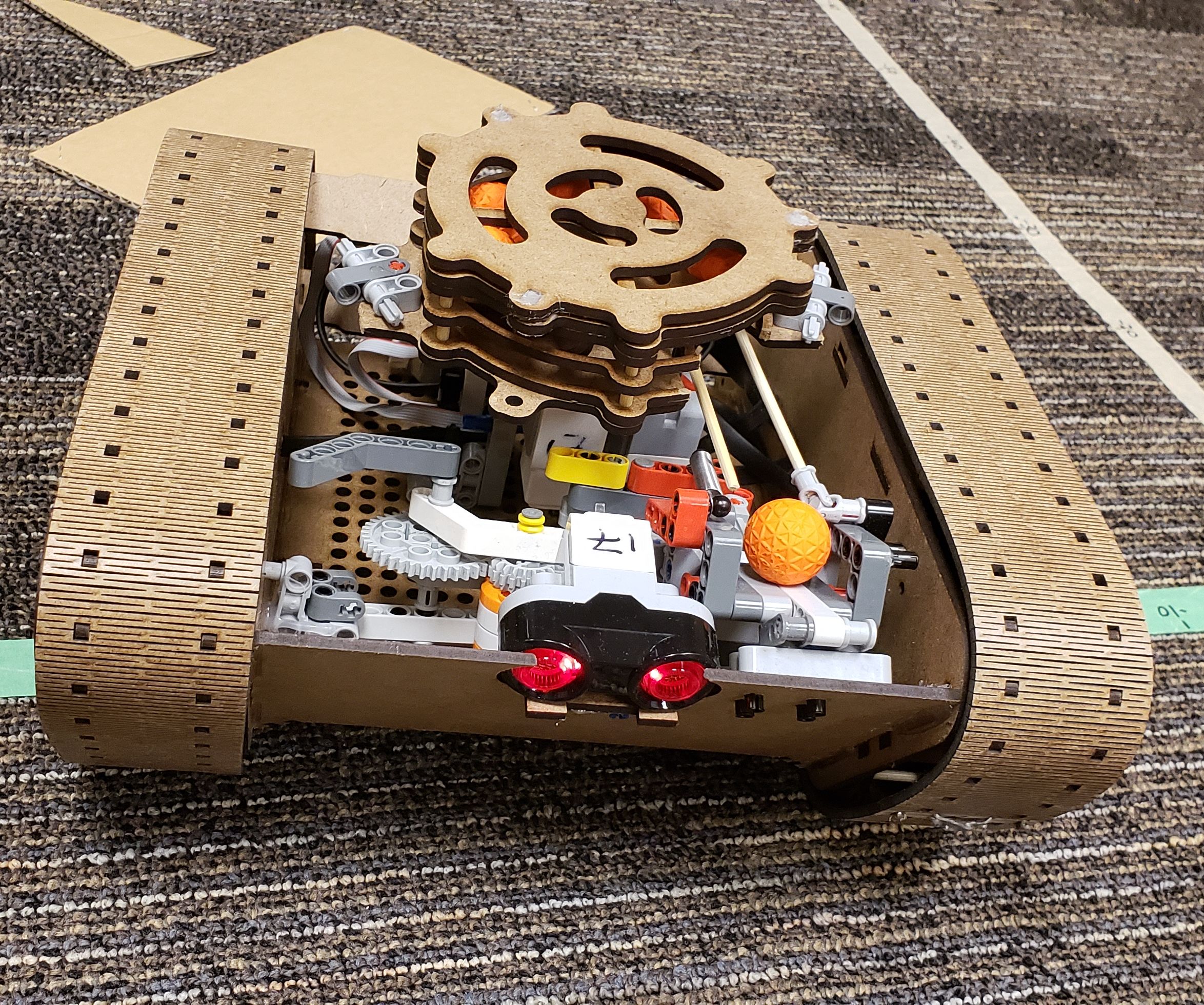 Laser Cut Nerf Ball Shooting Lego EV3 Tank