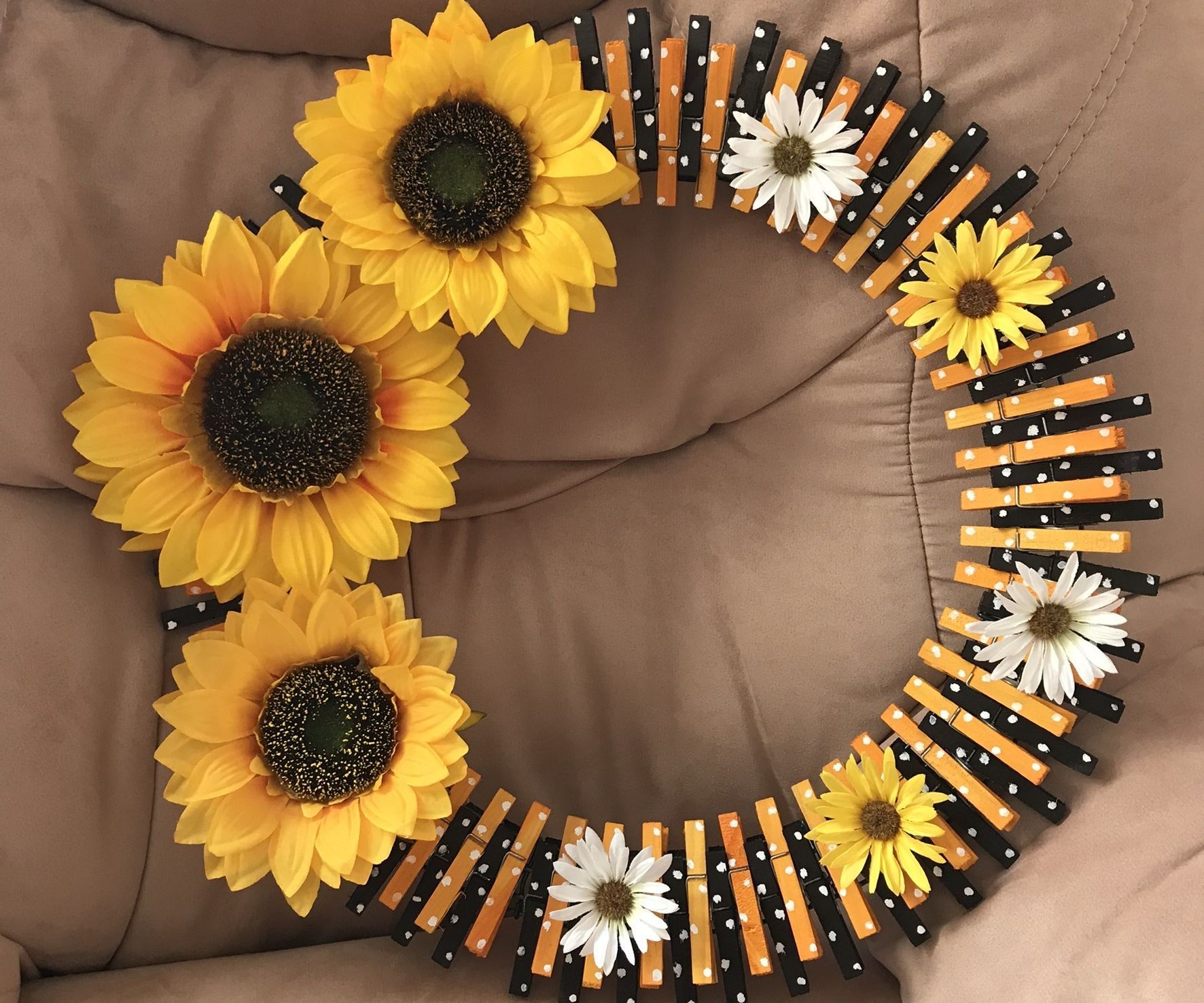 Clothespin Sunflower Wreath