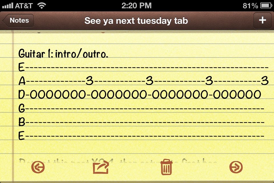 Seeya Next Tuesday Guitar Tab