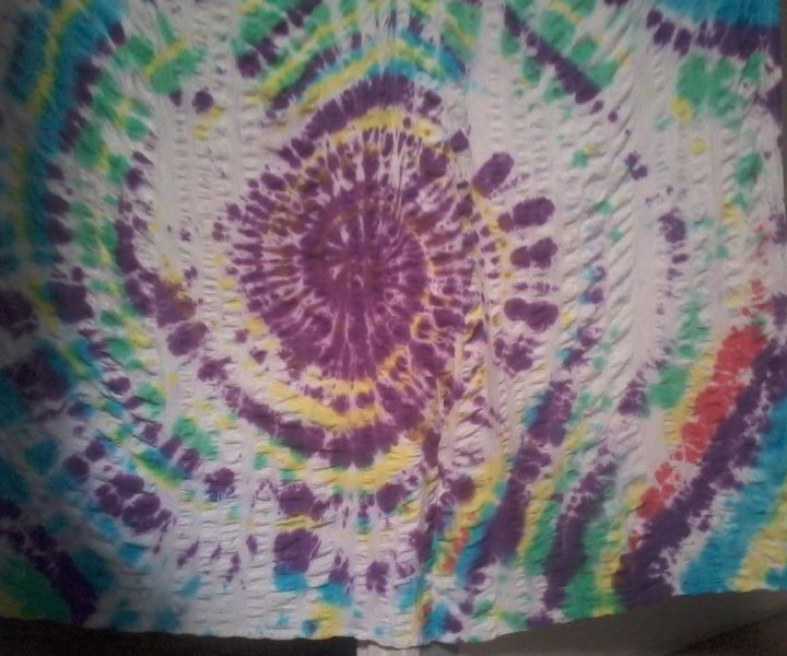 Rainbow Tiedye Spiral Curtain