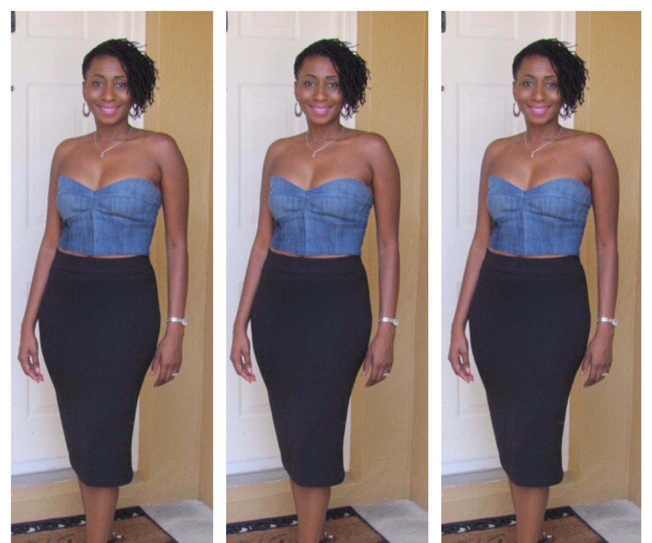 DIY Bustier Made From Old Blue Jeans