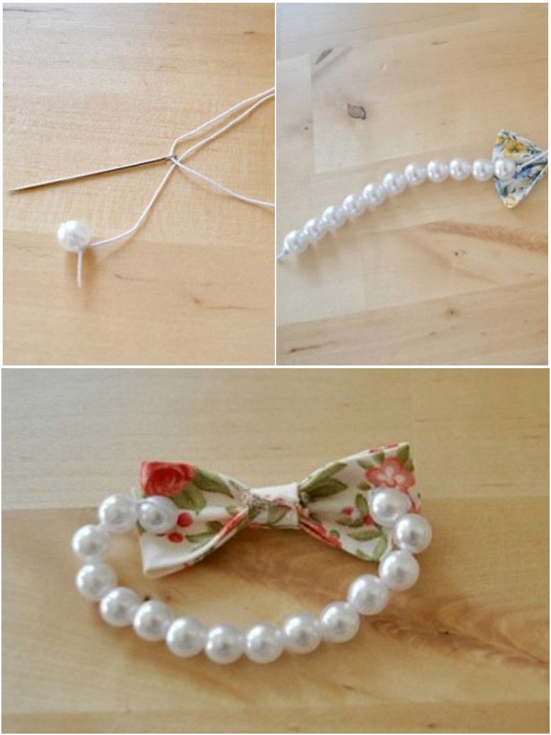 Attach Pearl Strand to Bow Knot