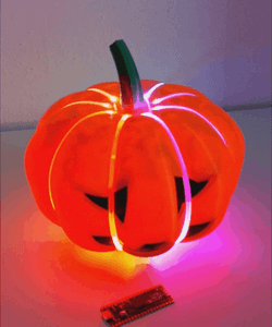 Neopixel Fiber Optic Pumpkin or Jack O'Latern With Raspberry Pi Pico