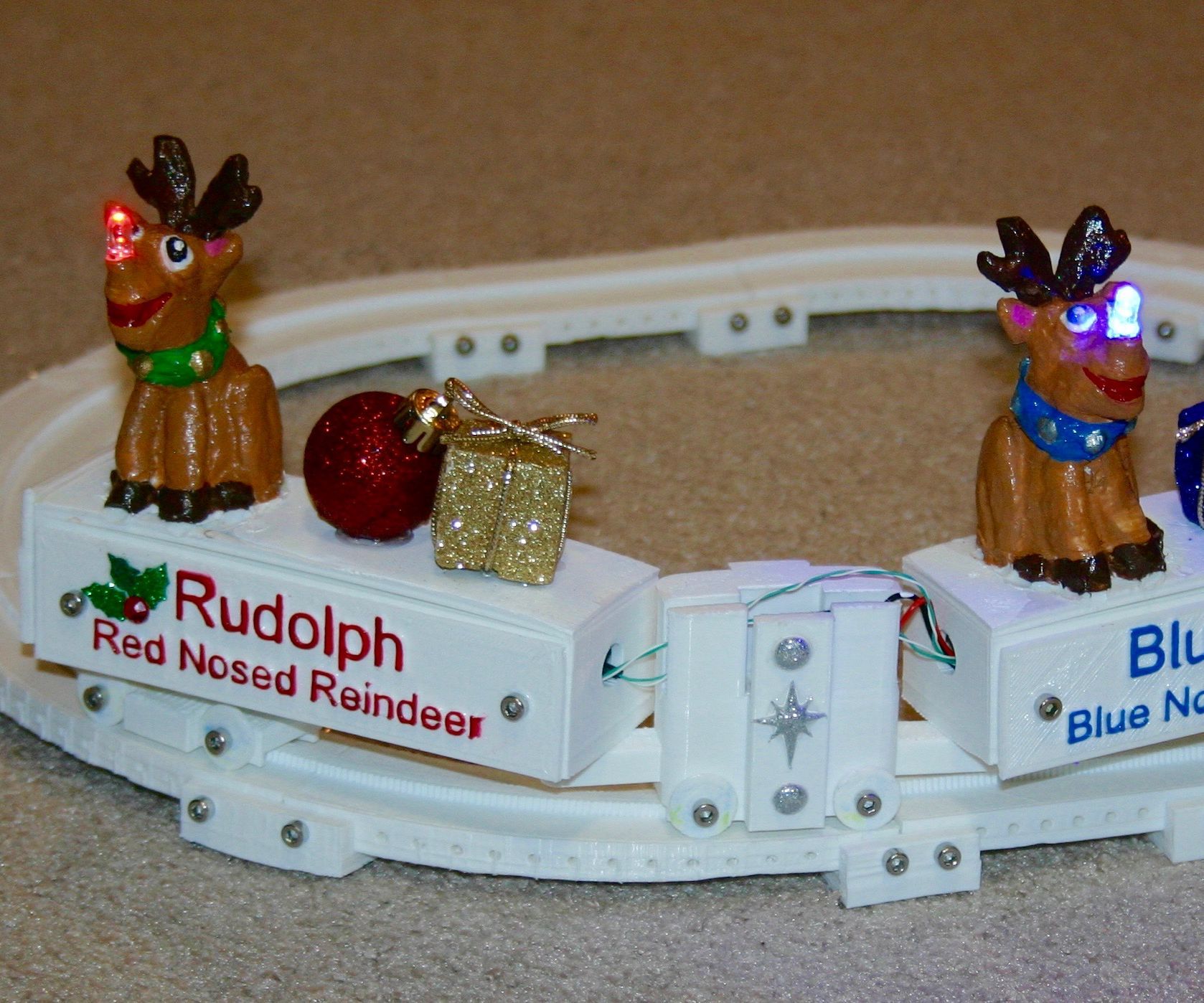 Rudolph and Bluedolph in Santa's Shop