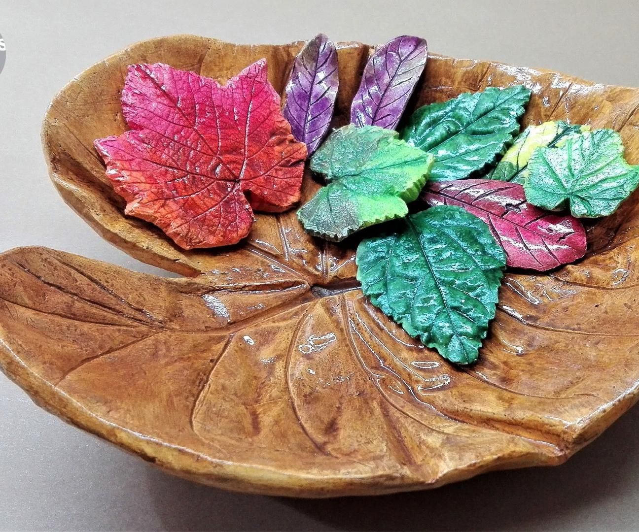 How to Make Concrete Leaf Casting Bowl | Elephant Ear Cement Leaf  | Plaster of Paris Leaves.