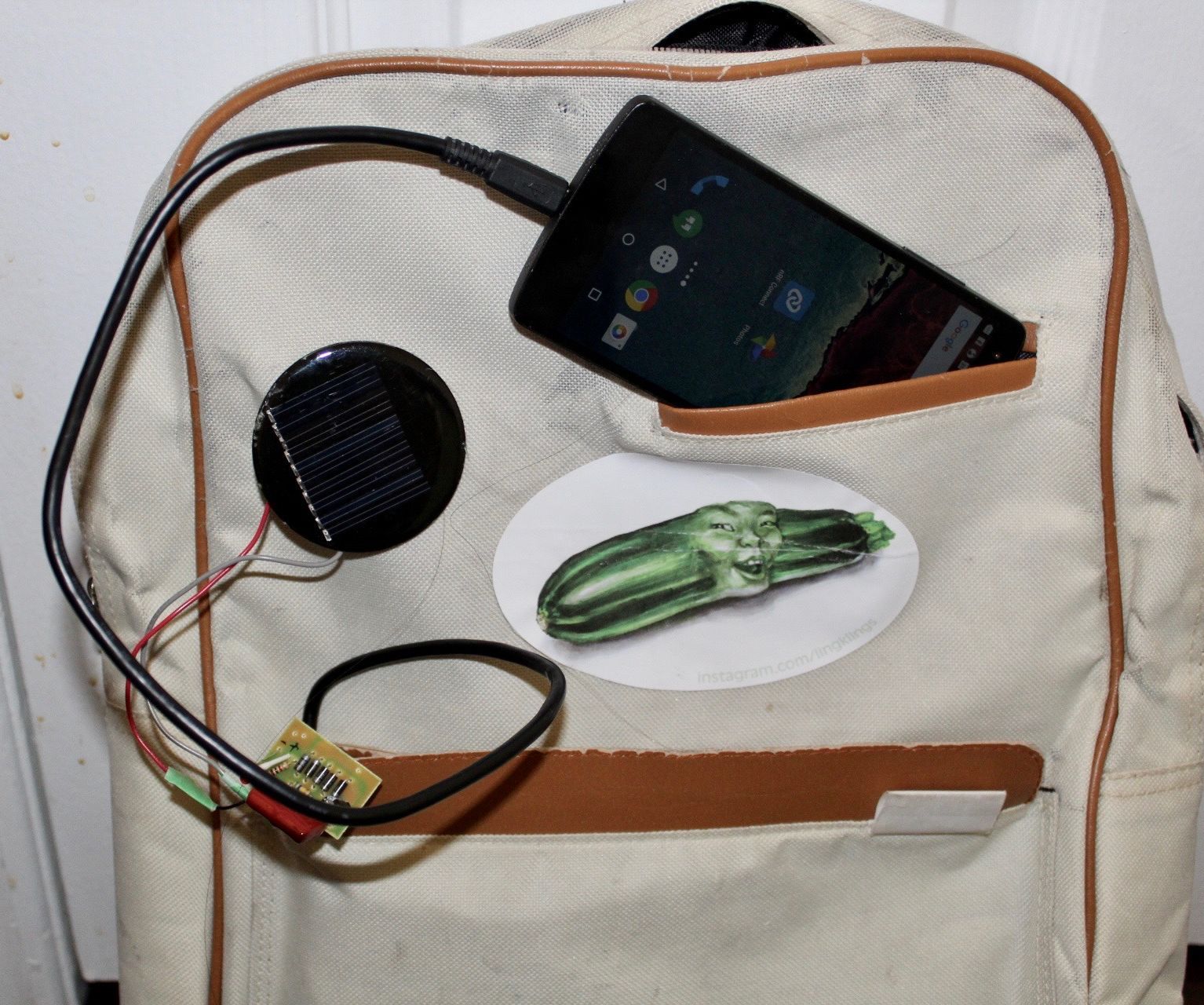 Backpack Phone Solar Charger From Reused Electronics