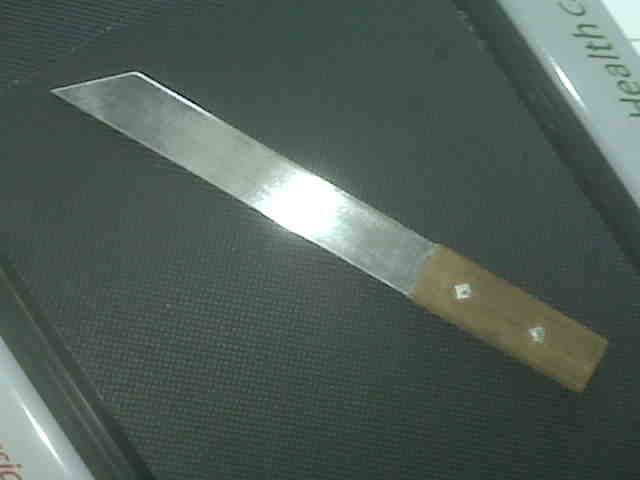 Carbon Steel Shirasaya Straight Tanto-ish Machete With Hardwood Handle