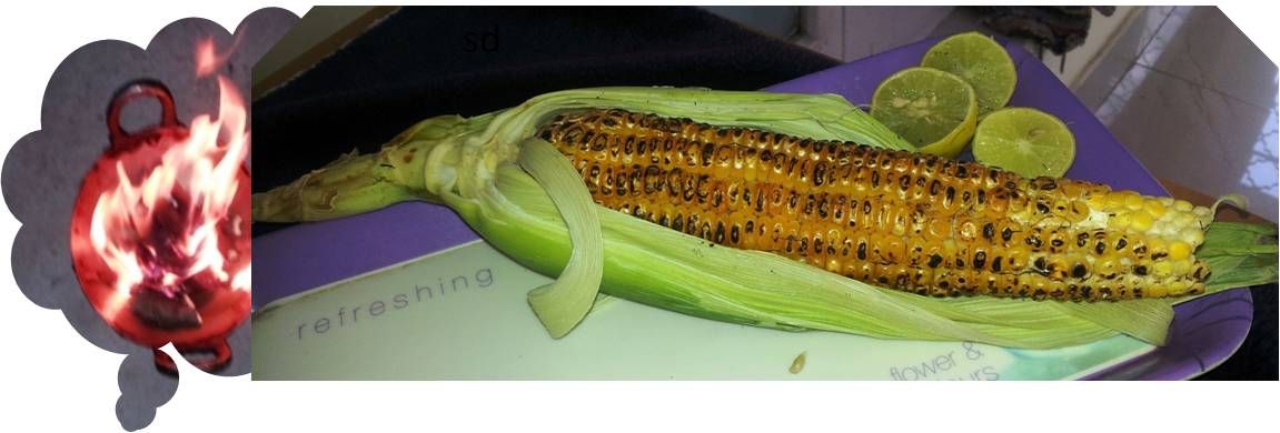 Healthy Grilled Corn with stem