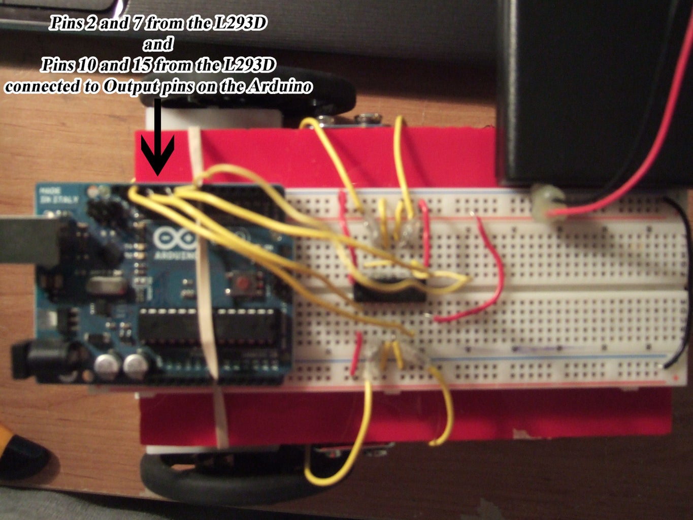 Output Pins on Arduino to Control the Motors