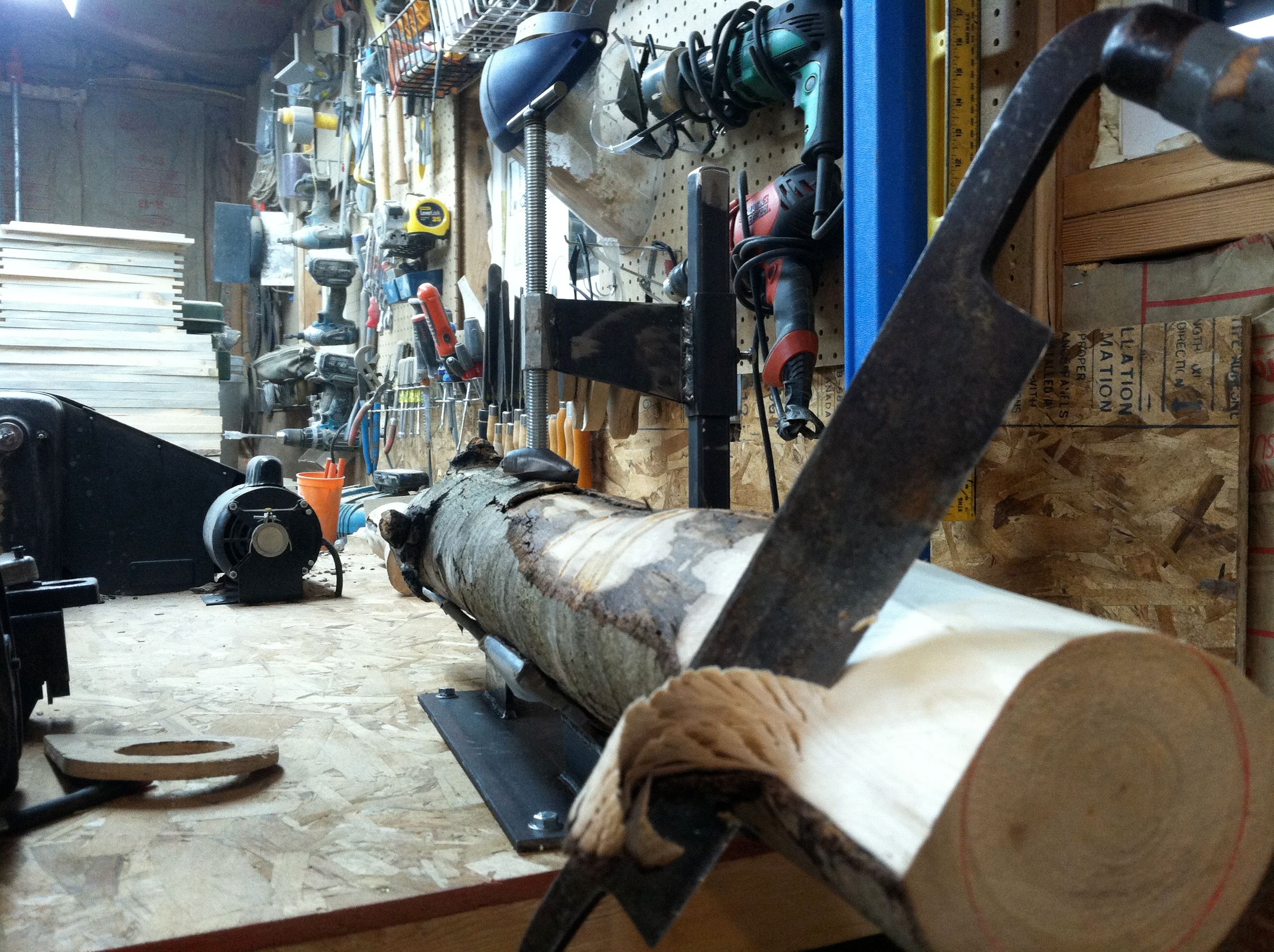 Carve a Tenon on a Log Clamp