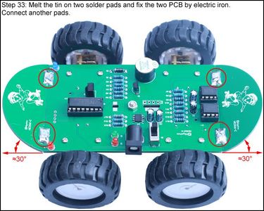 Melt the Tin on Two Solder Pads and Fix the Two PCB by Electric Iron