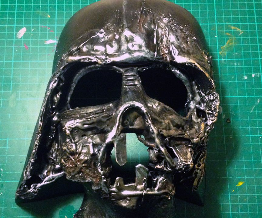 Homemade Darth Vader Melted Mask