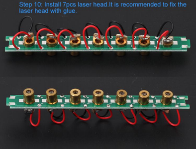 Install 7pcs Laser Head 