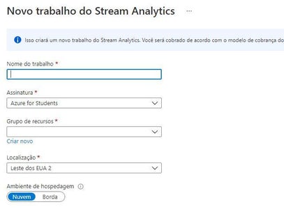 Criando Stream Analytics