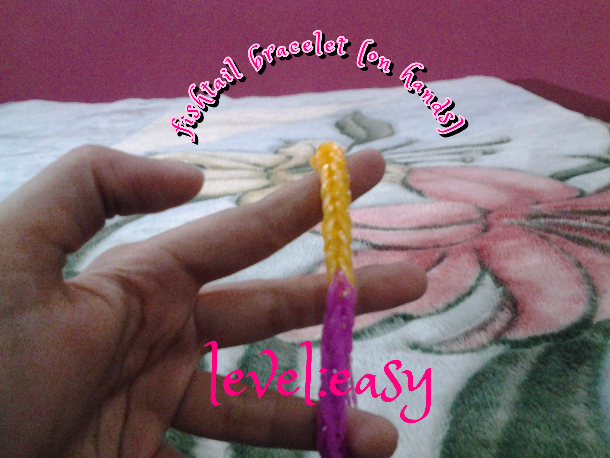 Loom Band Bracelet on Fingers