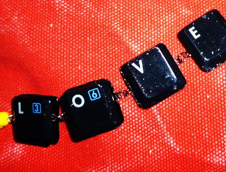 Keyboard Bracelet With Interchangeable Keys