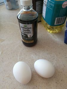 Add in the Eggs and Vanilla and Mix Until Blended.