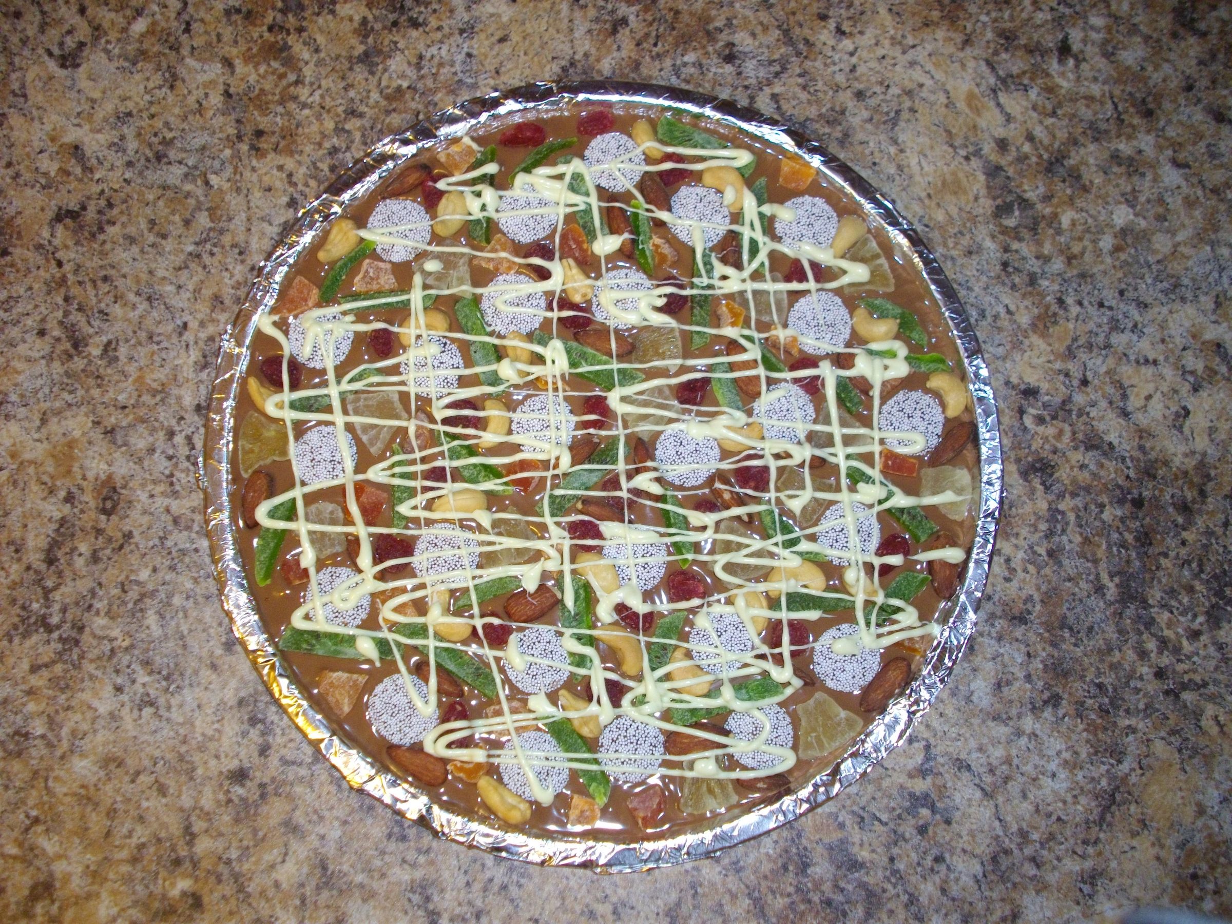 Chocolate & Dried Fruit Dessert Pizza