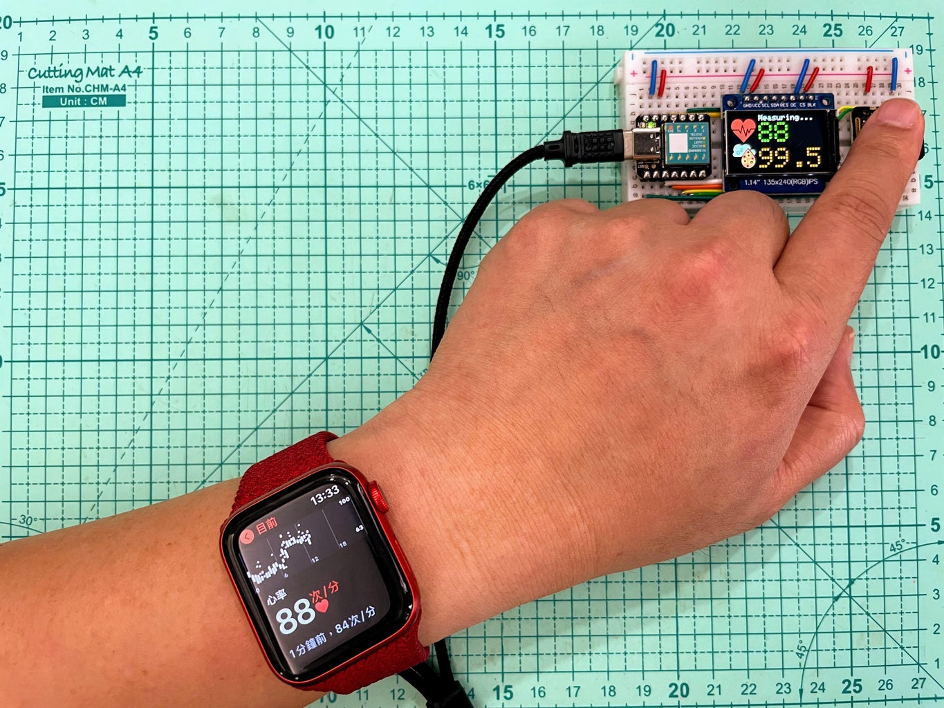 Blood Oxygen Heart Rate Meter 6 Steps with Pictures Circuit Diagram