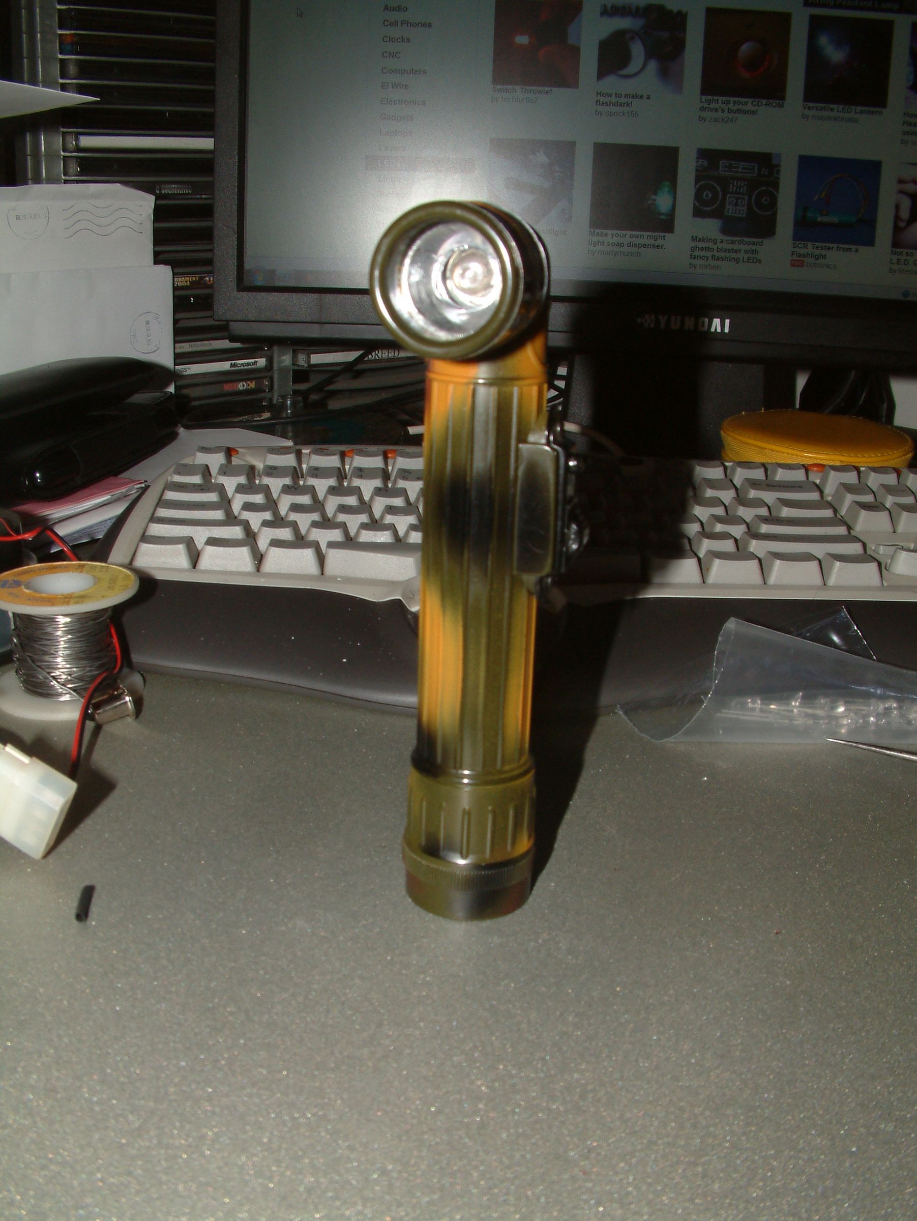 Replacing old Bulb on a small ANGLE HEAD Flashlight with a LED Diode